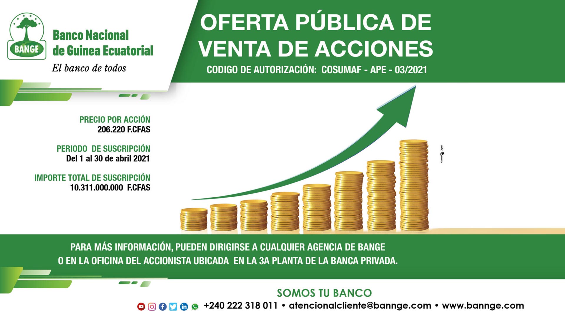 Oferta pública de venta de acciones de BANGE